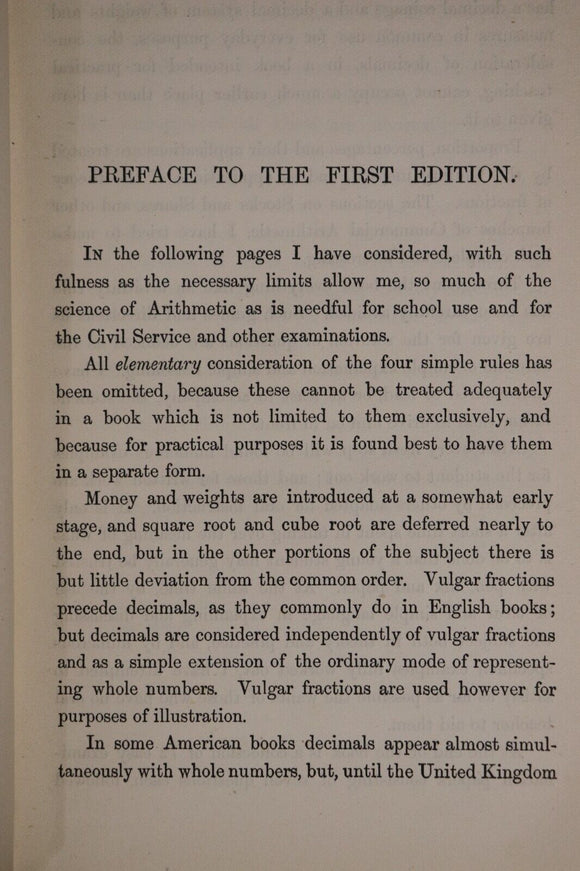 1897 Arithmetic by C Pendlebury Antique Business Mathematics Reference Book