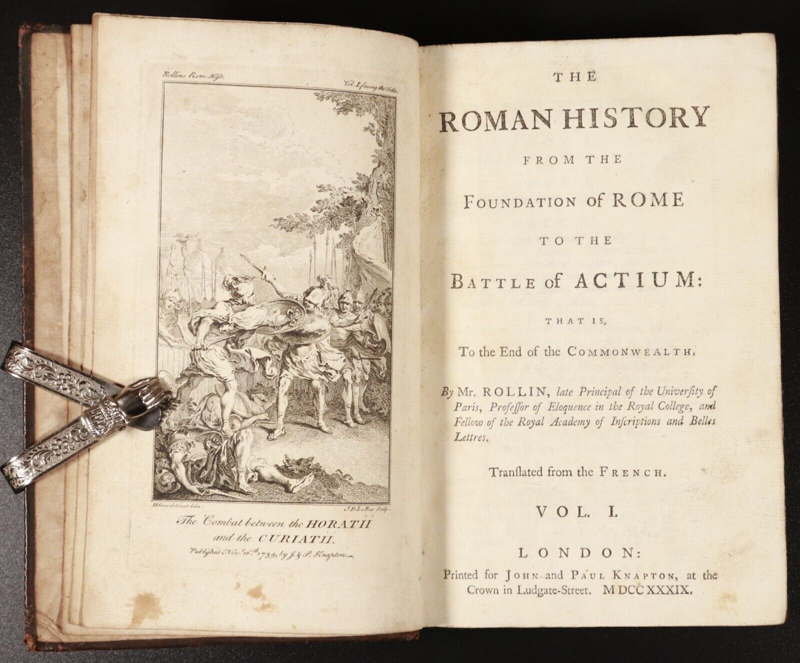 1739 5vol Roman History From Foundation To Actium Antiquarian Books M Rollin 1st