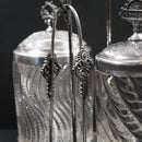 Rogers Smith & Co Victorian Antique Glass & Pewter Pickle Serving Jars c1895 USA-4