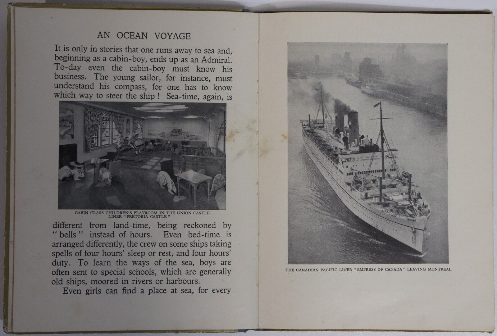 c1949 The Golden Picture Book Of Ships Antique Children's Maritime Book