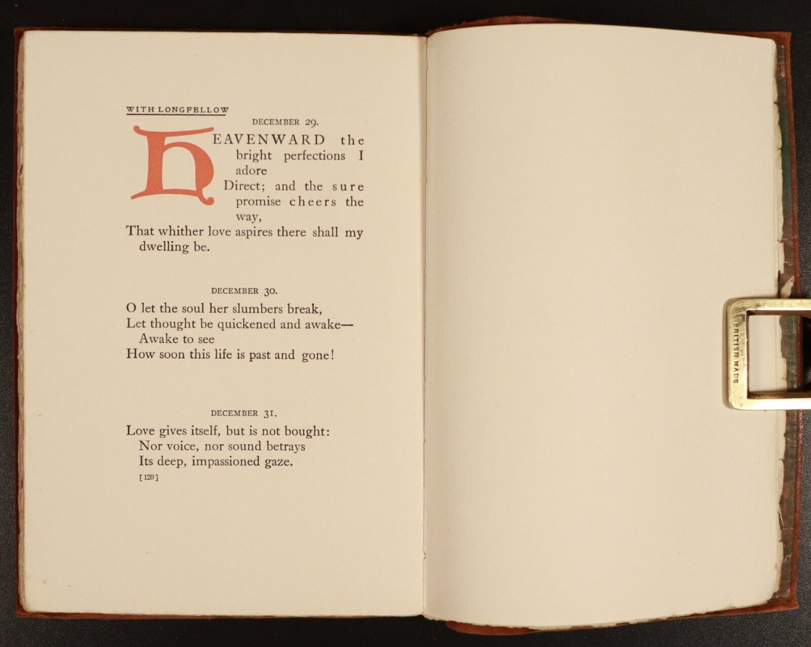 1906 Through The Year With Longfellow Antique Poetry Book