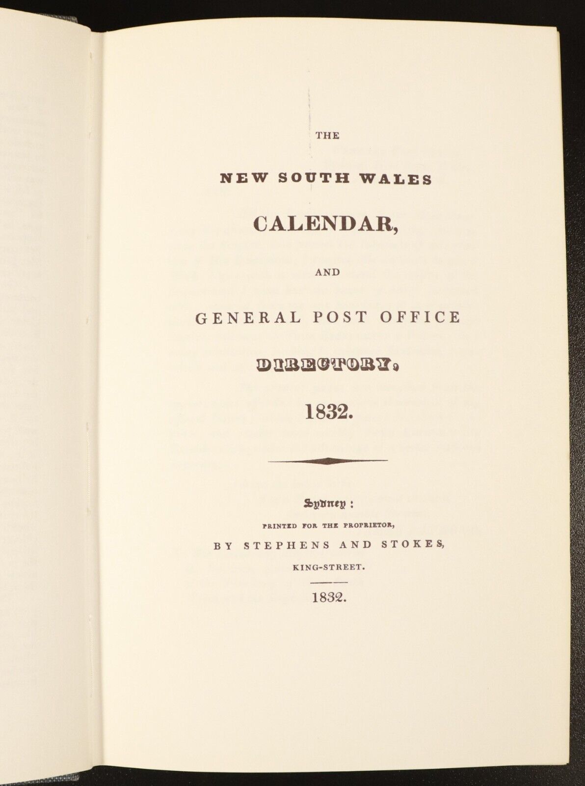 1966 The NSW Calendar & GPO Directory For 1832 Australian History Reference Book