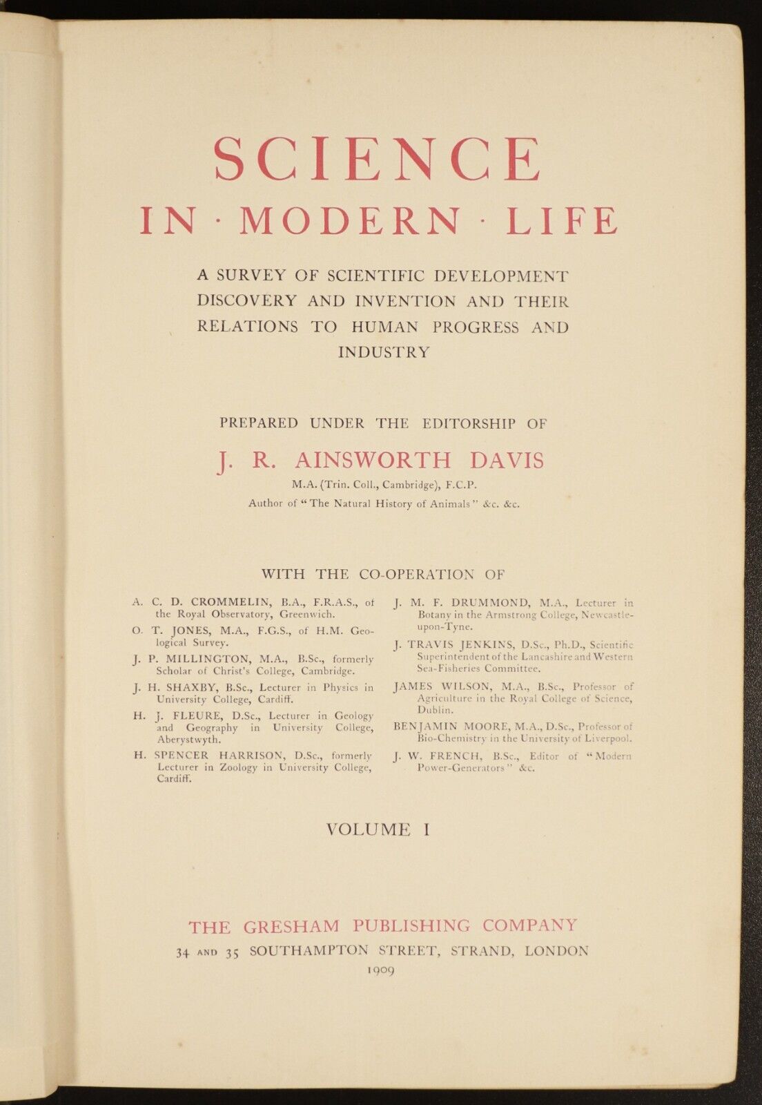 1909 6vol Science In Modern Life by J.R. Ainsworth Davis Antique Book Set