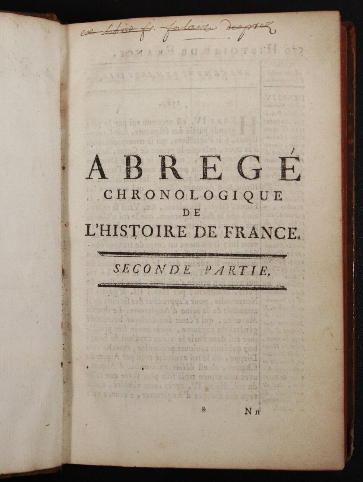 c1751 L'Histoire De France Abrege Chronologique Antiquarian French History Book