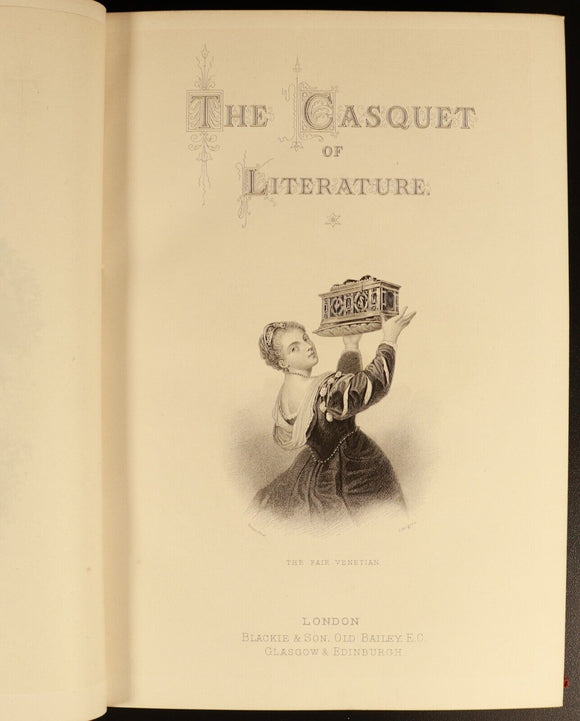 The Casquet Of Literature by Charles Gibbon 6vol c1877 Antique History Book Set