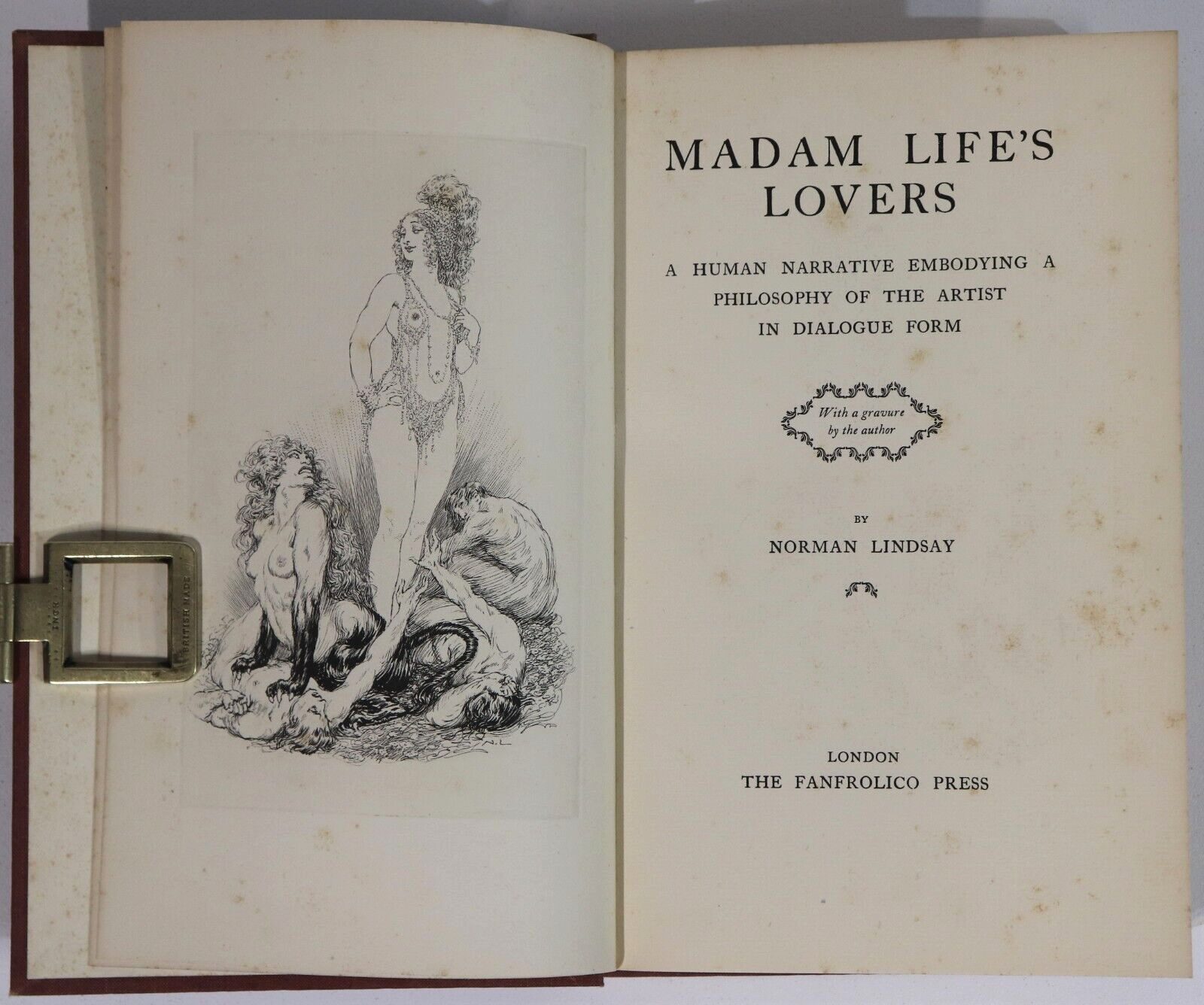 1929 Madam Life's Lovers by Norman Lindsay Australian History Literature Book - 0