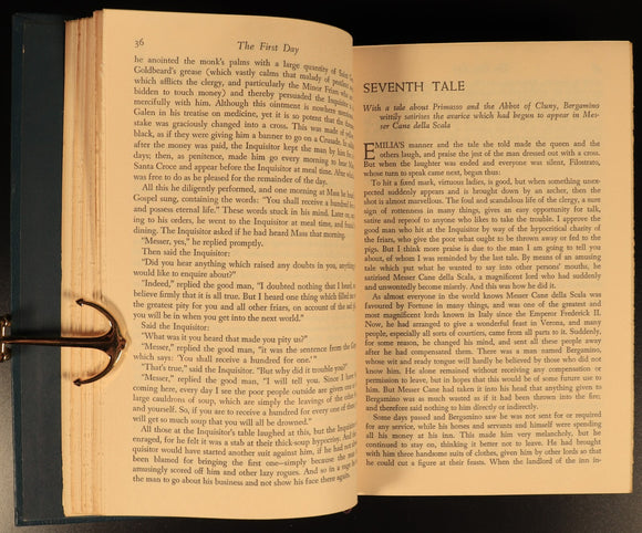 The Decameron of Giovanni Boccacci Italian Fiction Book Collectors Library