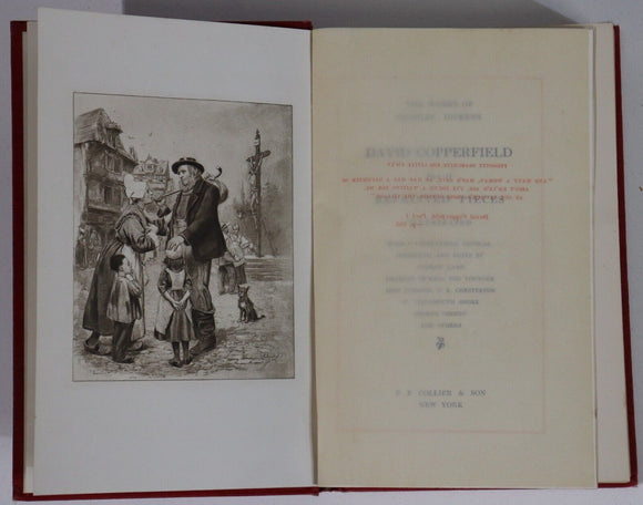 1911 2vol David Copperfield by Charles Dickens Antique British Fiction Book Set