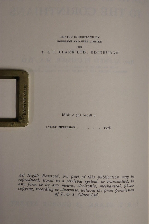 1978 The International Critical Commentary: Corinthians Religious Theology Book