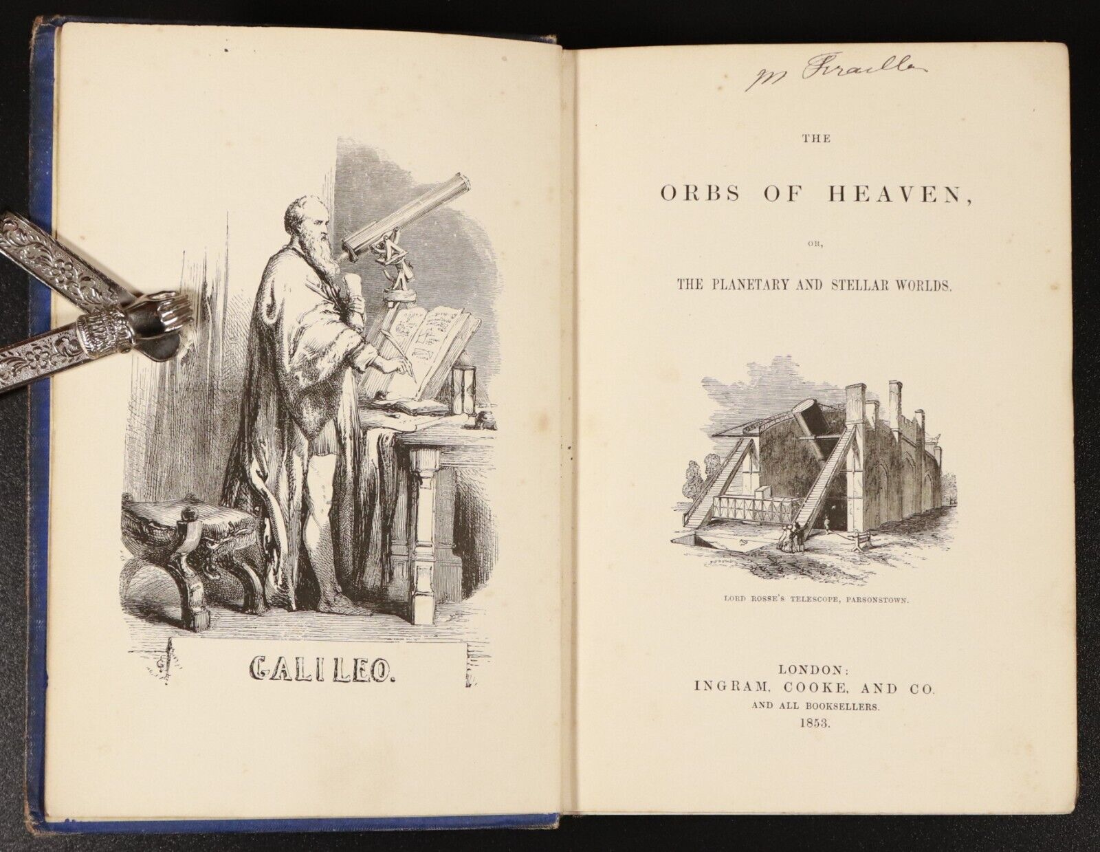 1853 The Orbs Of Heaven Planetary Worlds Antiquarian Astronomy Book