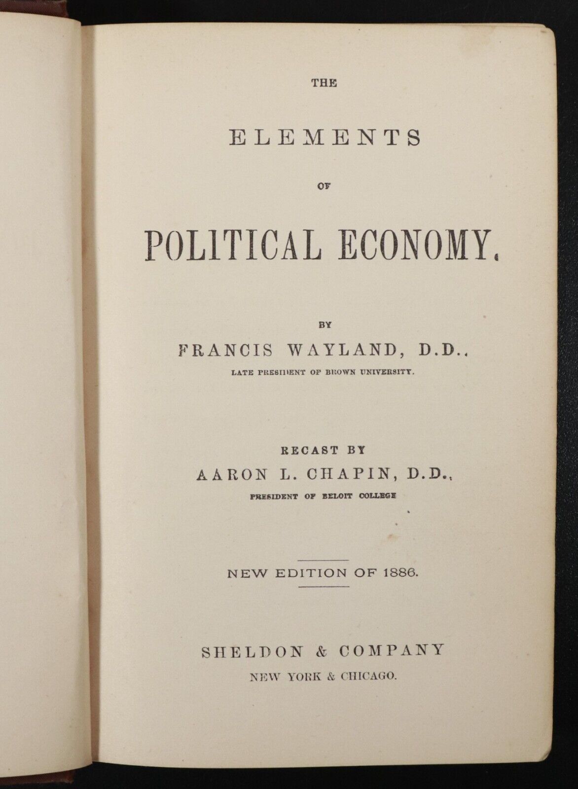 1886 The Elements Of Political Economy by F. Wayland Antique Economics Book - 0