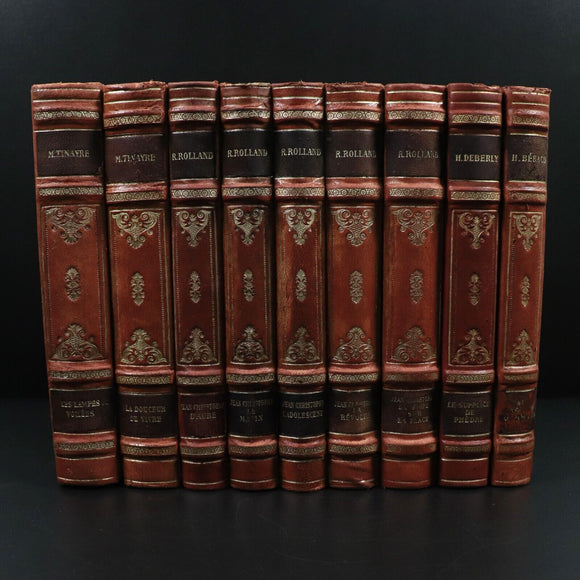 c1925 9vol Ouvrages De Rolland, Tinayre & Dberely Antique French Fiction Books