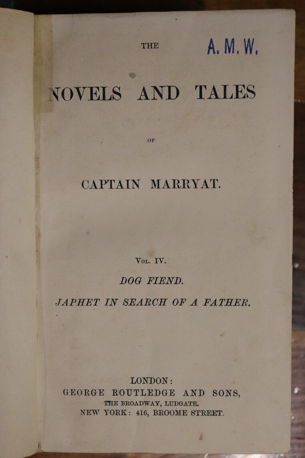 c1876 The Novels & Tales Of Captain Marryat Vol 4 Antique British Fiction Book - 0