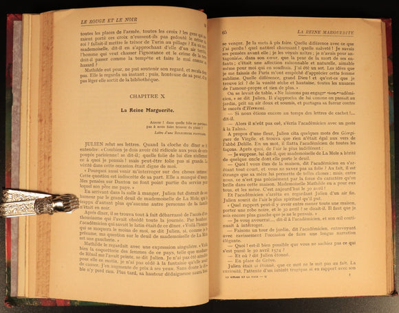 c1920 2vol Stendhal Le Rouge Et Le Noir Antique French Fiction Book Set