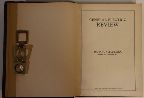 1927 General Electric Review Magazine Antique American Technical Reference Book