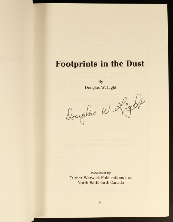 1987 Footprints In The Dust Douglas W. Light Military History Book 1st Ed SIGNED