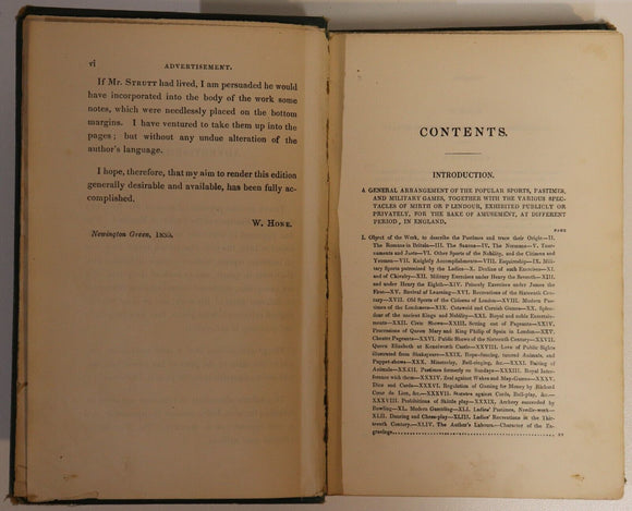 1868 The Sports & Pastimes Of The People Of England Antique British History Book