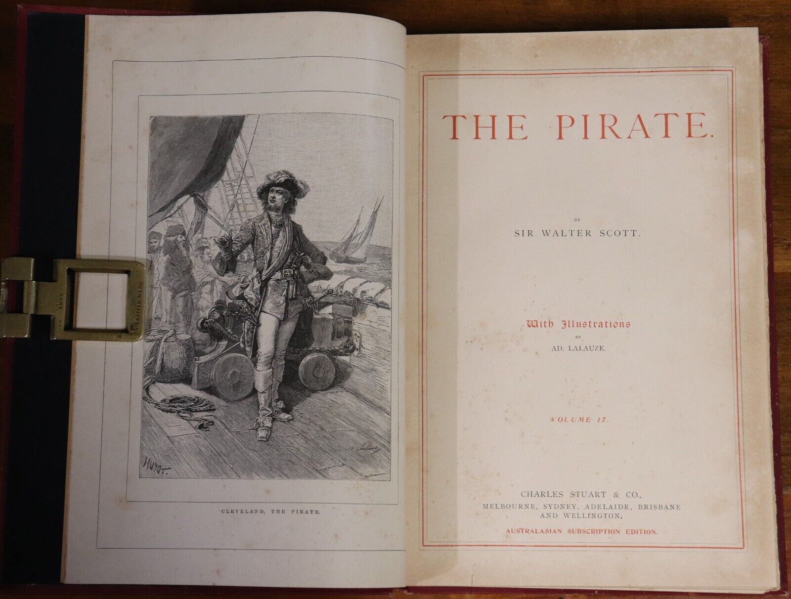 c1890 The Pirate by Sir Walter Scott Antique British Fiction Literature Book