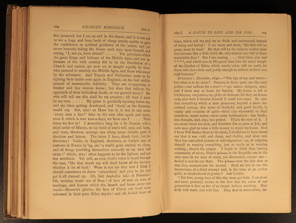 1891 Charles Kingsley Letters & Life British Religious History & Biography Books