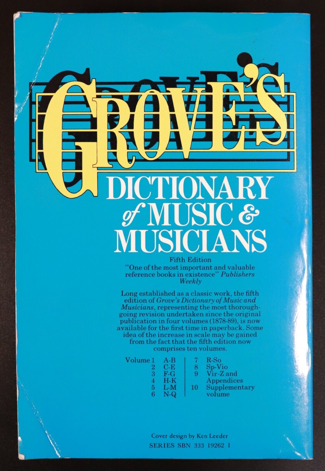 1976 10vol Grove's Dictionary Of Music & Musicians Music History Book Set