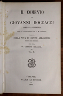 1863 2vol Il Comento Di Giovanni Boccacci Antiquarian Italian History Books-4