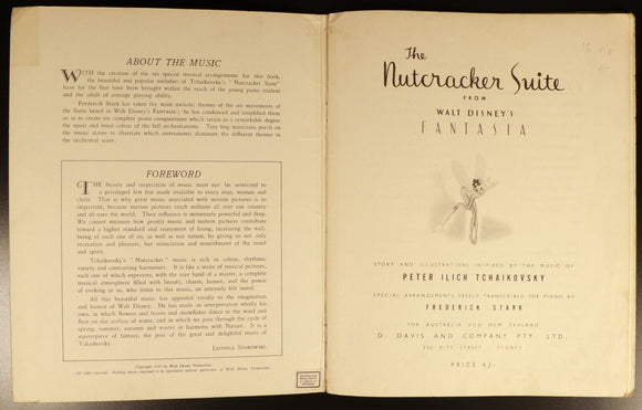 1940 The Nutcracker Suite by Walt Disney Antique Illustrated Childrens Book