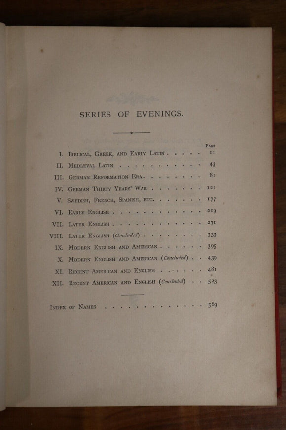 c1880 Evenings With The Sacred Poets Antique British Poetry & Literature Book