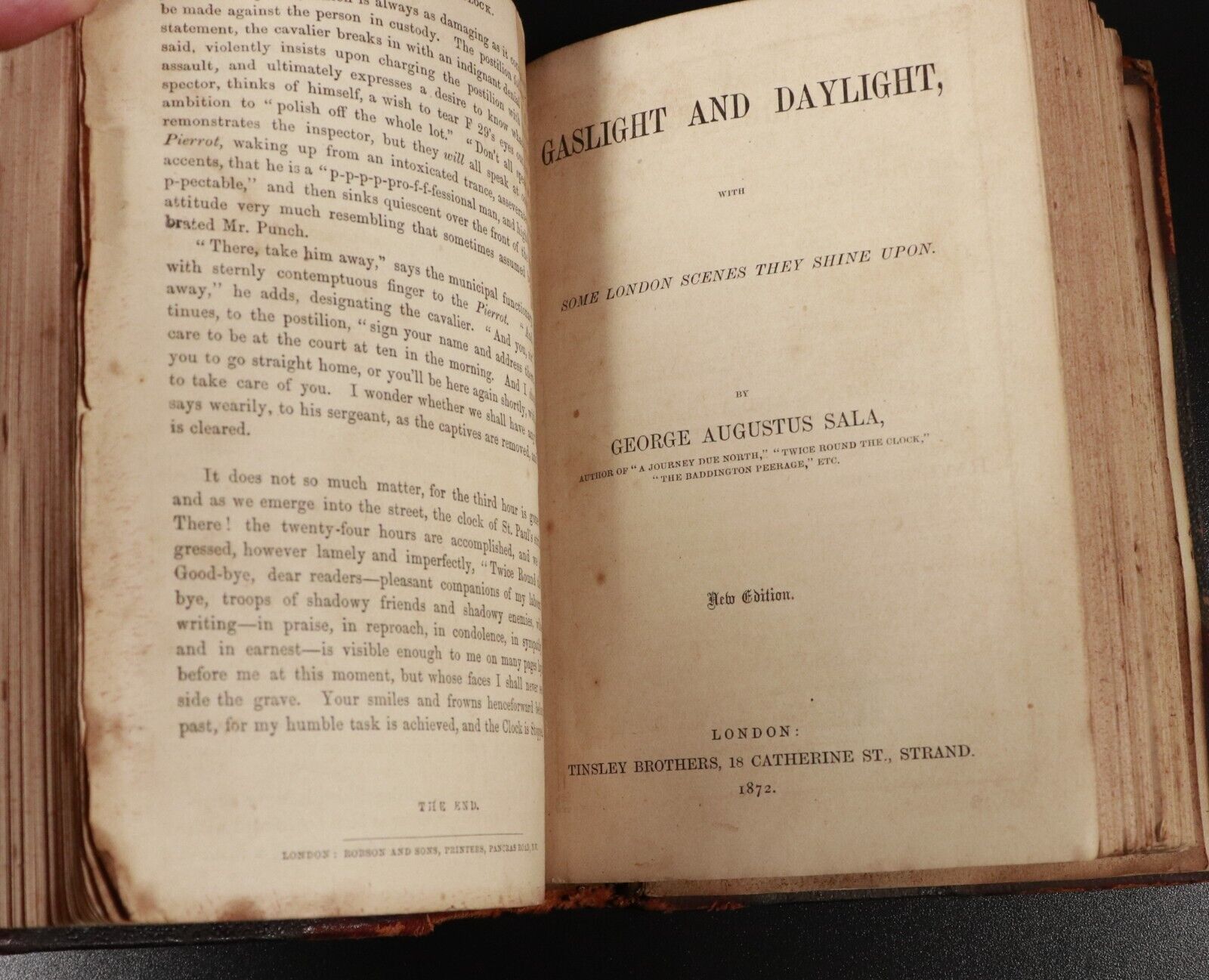 c1872 Twice Round The Clock George Augustus Sala Antique History Books Scarce