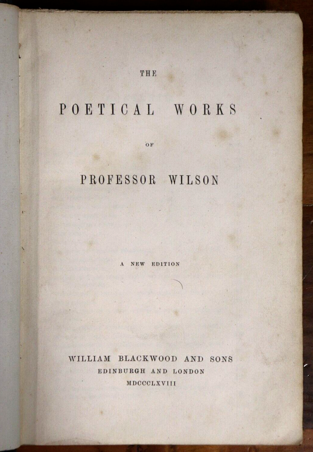 1868 The Poetical Works Of Professor Wilson Antique British Poetry Book - 0