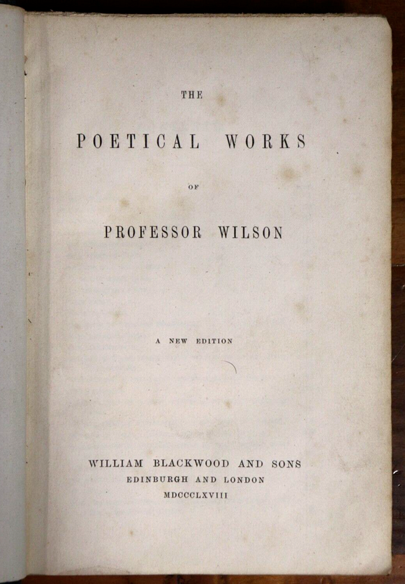 1868 The Poetical Works Of Professor Wilson Antique British Poetry Book