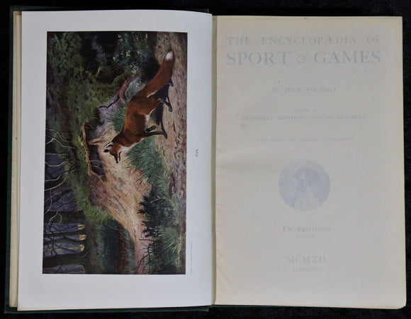 1911 4vol The Encyclopaedia Of Sport & Games Antique Book Set