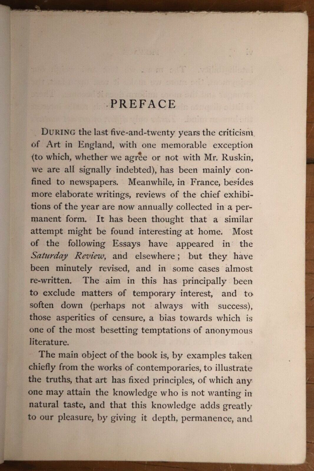 1866 Essays On Art by Francis Turner Palgrave Antique British Art History Book