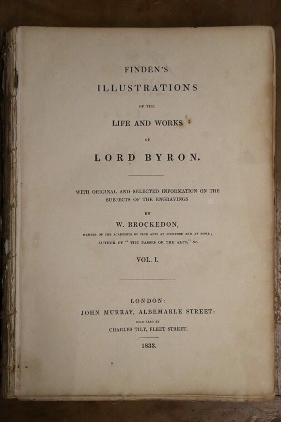 c1833 Finden's Illustrations Life & Work Of Lord Byron Antique History Books
