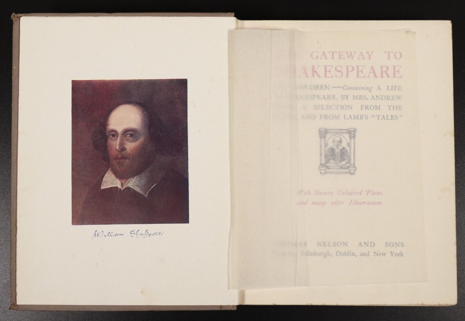 c1916 Gateway To Shakespeare For Children Antique Illustrated Literature Book - 0
