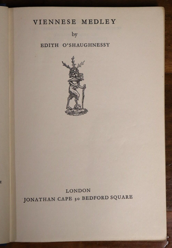 1927 Viennese Medley by Edith O'Shaughnessy Antique Literature Fiction Book