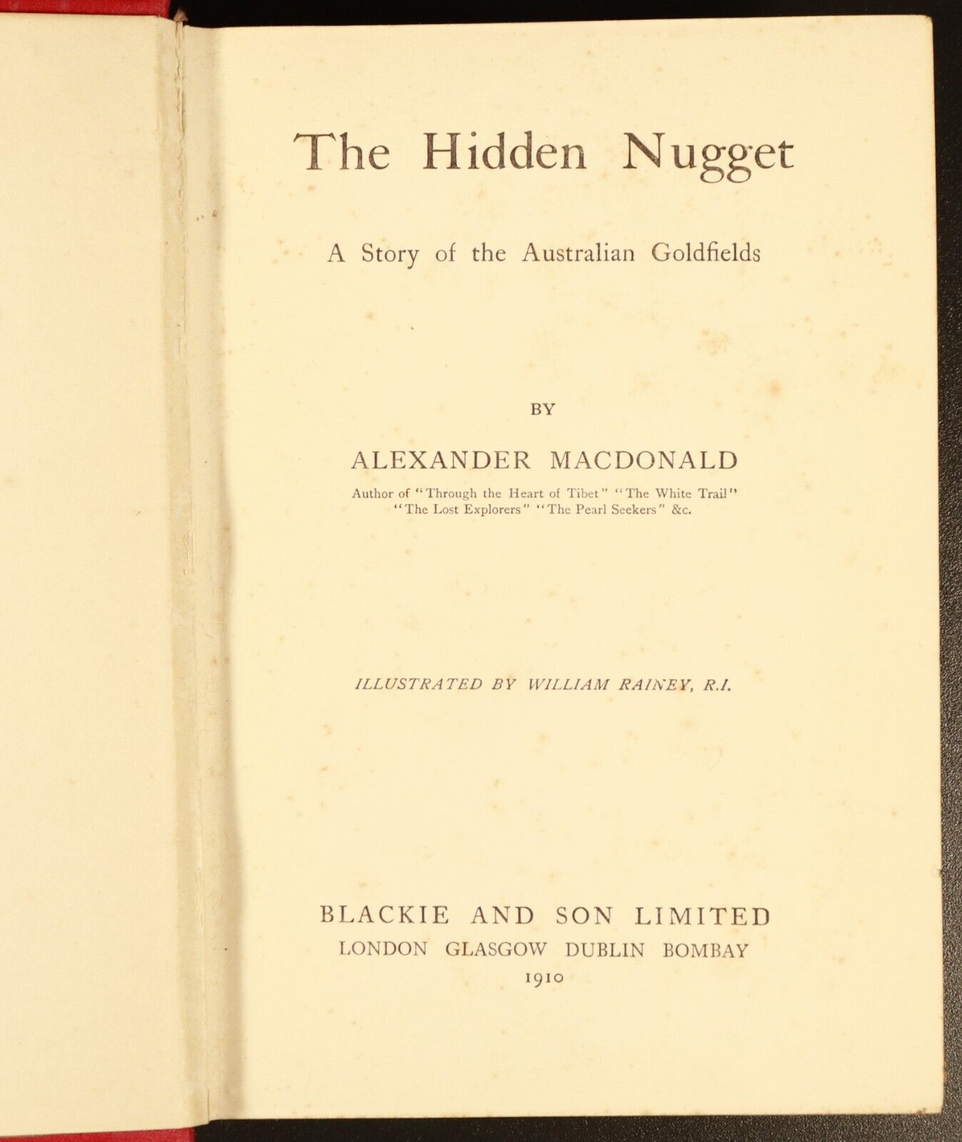 1910 The Hidden Nugget Story Of Australian Goldfields Antique Fiction Book 1st