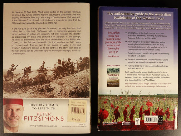 Collection Of Anzac Gallipoli Military History Books Incl Peter Fitzsimons etc
