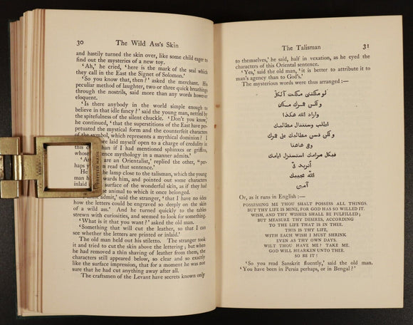 1896 The Wild Ass's Skin La Peau De Chagrin - H. De Balzac Antique Fiction Book