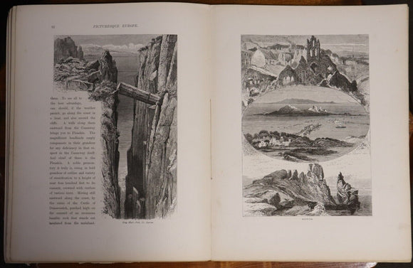 c1875 Picturesque Europe - Division 5 Rare Antiquarian Engravings Plates Book