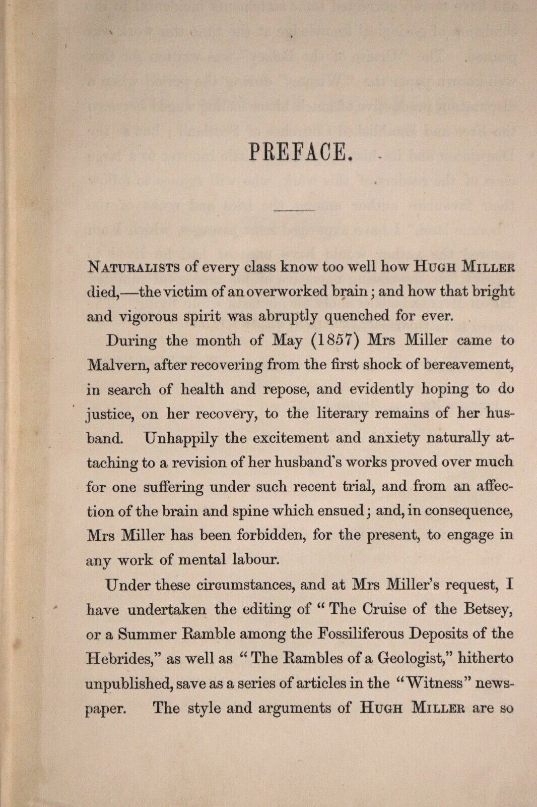 1858 The Cruise Of The Betsey by Hugh Miller Antiquarian Exploration Book 1st Ed