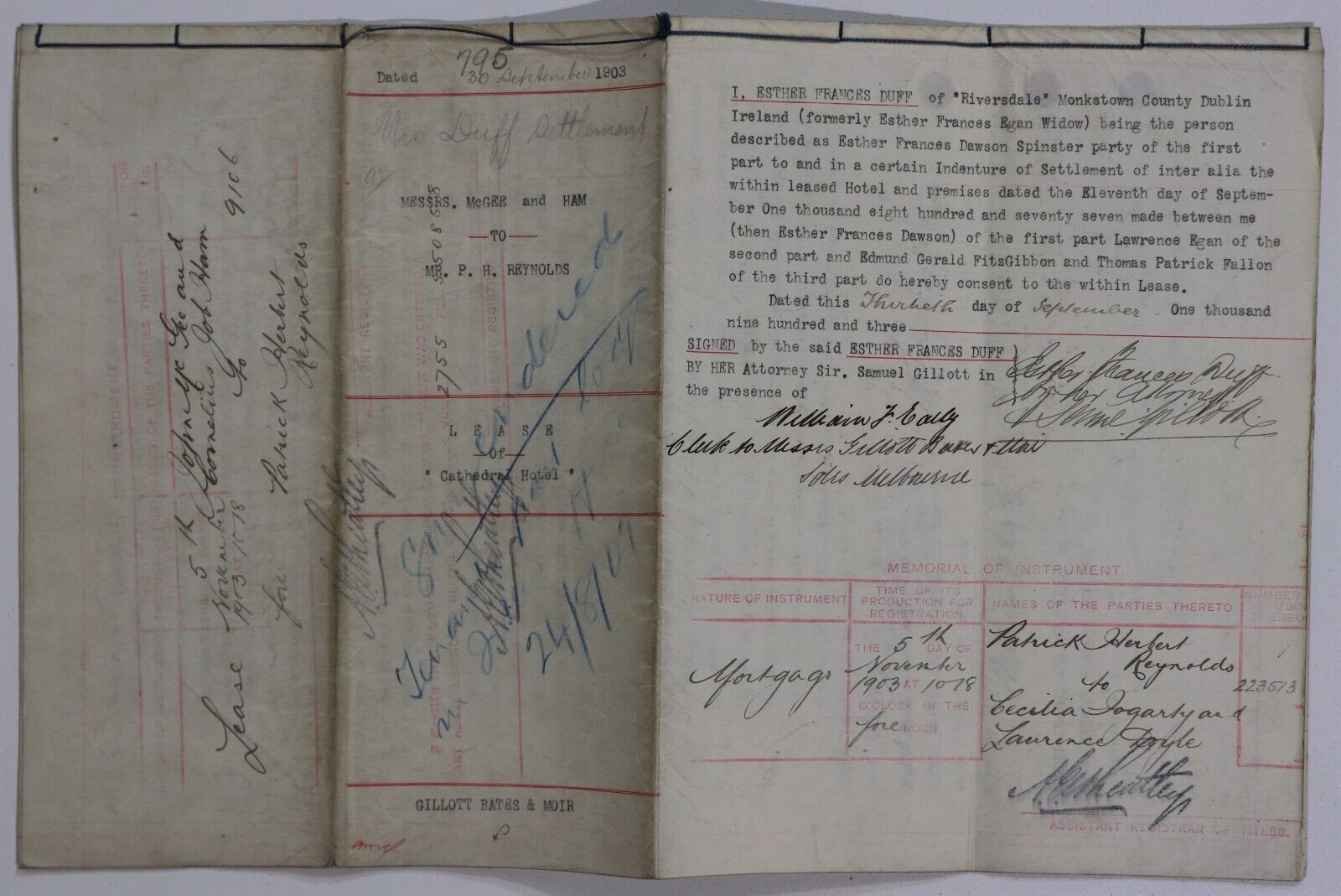 1903 Lease Agreement For Cathedral Hotel Melbourne CBD Australian Manuscript