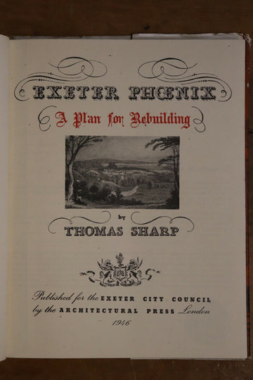1946 Exeter Phoenix Thomas Sharp WW2 British Rebuild Antique Architecture Book - 0