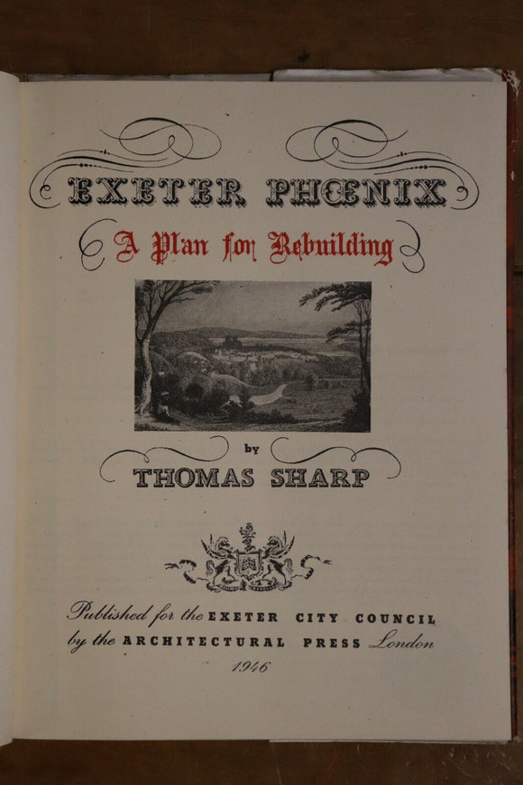 1946 Exeter Phoenix Thomas Sharp WW2 British Rebuild Antique Architecture Book