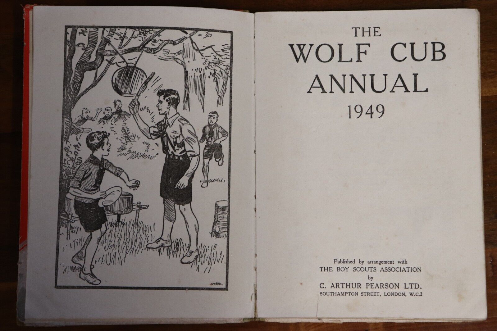 1949 The Wolf Cub Annual Antique Boy Scouts Illustrated Childrens Book - 0