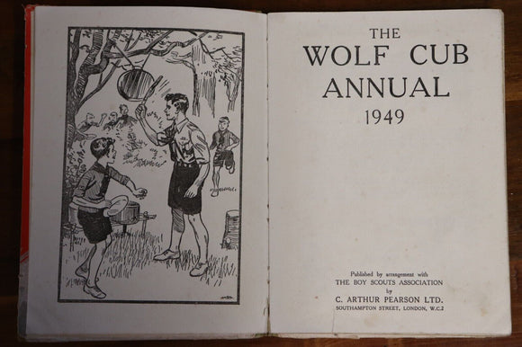 1949 The Wolf Cub Annual Antique Boy Scouts Illustrated Childrens Book