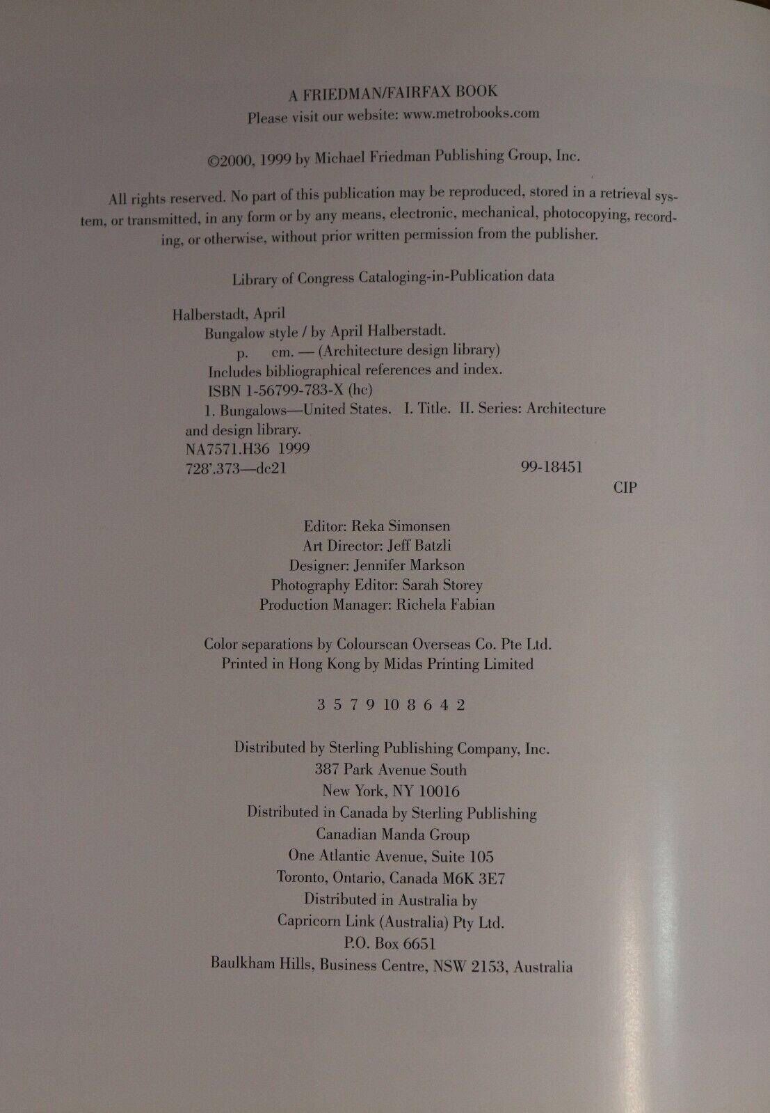 2000 Bungalow Style by April Halberstadt Architecture Reference Book