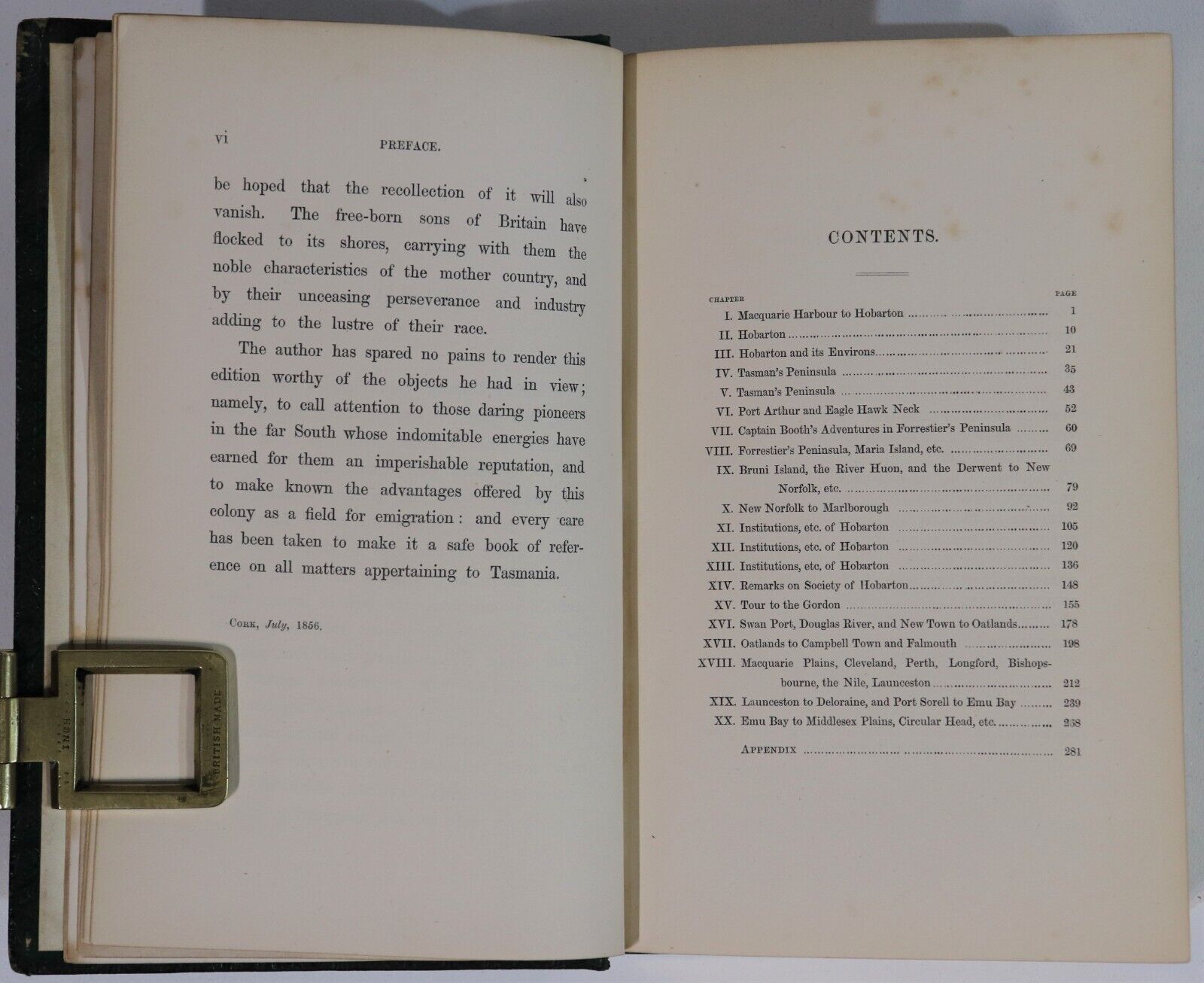 1856 A Residence In Tasmania by Capt. H. Butler Stoney Australian History Book