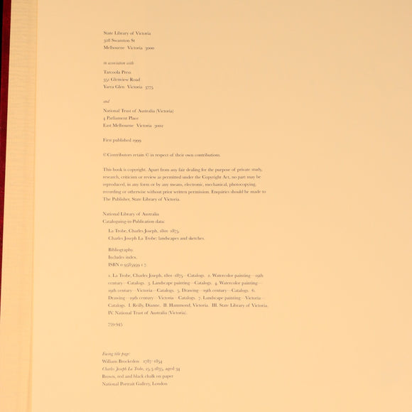 Charles La Trobe Landscapes & Sketches Australian Art History Book With Sleeve