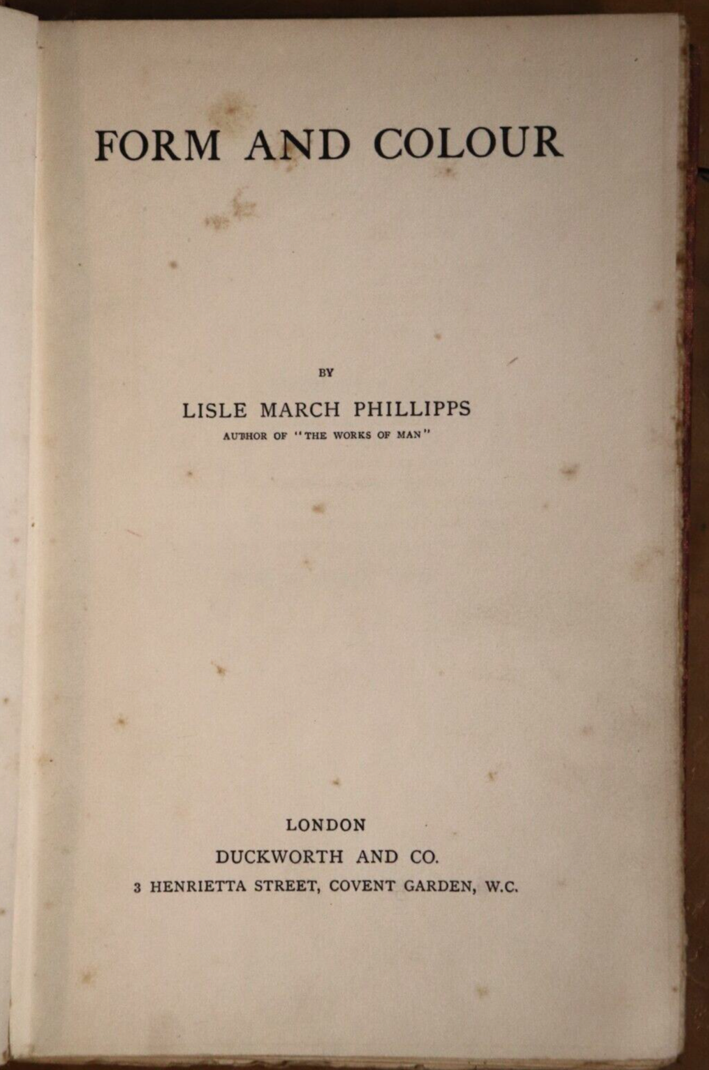 1915 Form & Colour by LM Phillipps Architectural Reference Book 1st Edition - 0