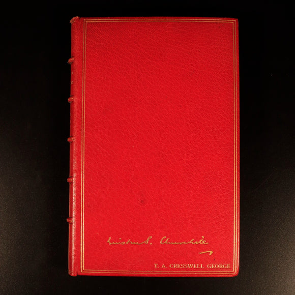1947 Thoughts & Adventures by Winston Churchill Antique History Book Leather